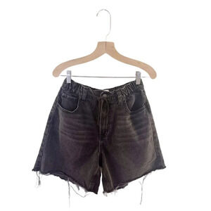 BDG Urban Outfitters Washed Black Waist Tie Shorts Distressed Hem